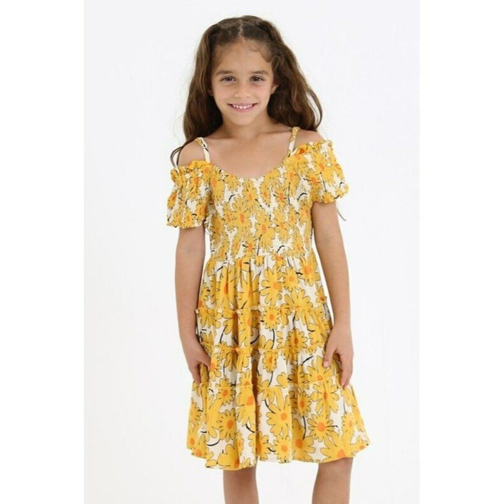 Sale! Angie Kids Girls Sunshine Floral Dress Daisy Print S-XL New K4F92-FP87